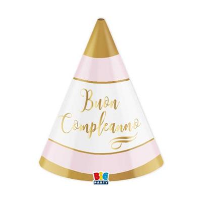 CAPPELLINI BUON COMPLEANNO CHIC ROSA 6 PZ
