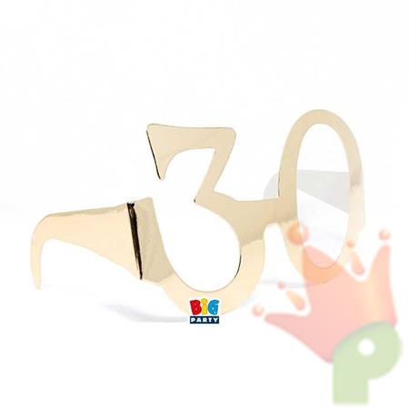 OCCHIALI DI CARTA 30 ORO 6 PZ