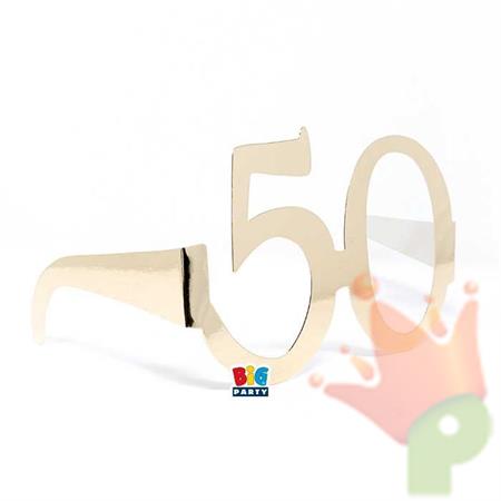 OCCHIALI DI CARTA 50 ORO 6 PZ