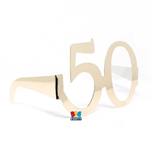 OCCHIALI DI CARTA 50 ORO 6 PZ