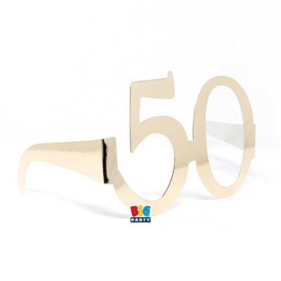 OCCHIALI DI CARTA 50 ORO 6 PZ