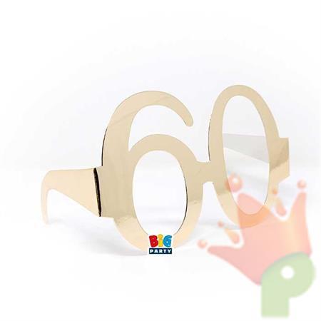 OCCHIALI DI CARTA 60 ORO 6 PZ