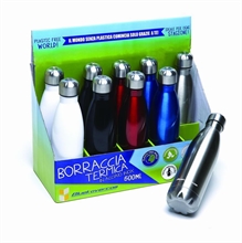 BORRACCIA TERMICA 500 ML BIANCA/NERA/ROSSA/BLU/ARGENTO