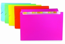 CARTELLA A4 CON 12 TASCHE A SOFFIETTO FLUO