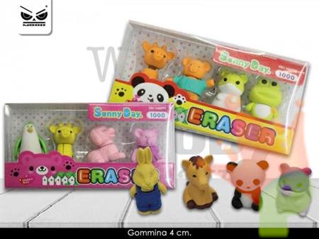 GOMMINE ANIMALI 3D 4 PZ