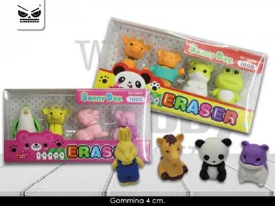 GOMMINE ANIMALI 3D 4 PZ