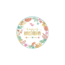 PIATTI 26 CM BOHO BIRTHDAY GIRL METALLIC 8 PZ