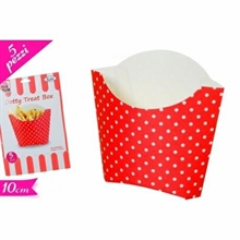 BOX PATATINE 10CM POIS ROSSO 5PZ