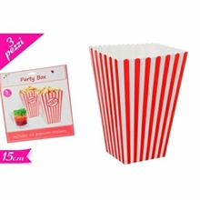 BOX POPCORN 15CM RIGHE BIANCO-ROSSO 3PZ