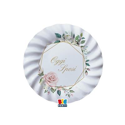 PIATTI 18 CM SPOSI FLORAL GEOMETRIC 8 PZ