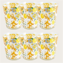 BICCHIERI IN VETRO DECORO LEMON 6 PZ
