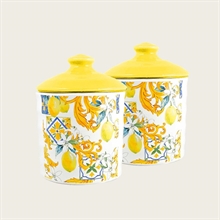 BARATTOLI IN CERAMICA 11X11X18 CM DECORO LEMON 2 PZ