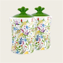 BARATTOLI IN CERAMICA 11X11X18 CM DECORO SPRING 2 PZ