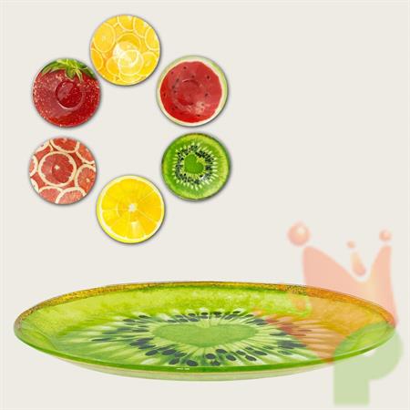 PIATTO OVALE IN VETRO 38X25X4 CM FRUTTA
