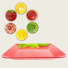 PIATTO QUADRATO IN VETRO 24X24X3 CM FRUTTA