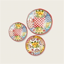 PIATTO FONDO IN MELAMINA 20X5 CM DECORO AMALFI