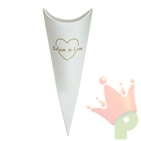 CONO PORTARISO 190 MM BIANCO BELIEVE LOVE 10 PZ
