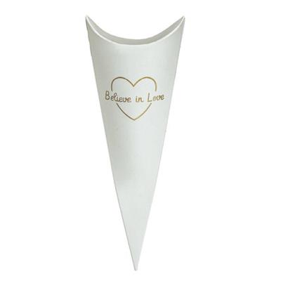 CONO PORTARISO 190 MM BIANCO BELIEVE LOVE 10 PZ