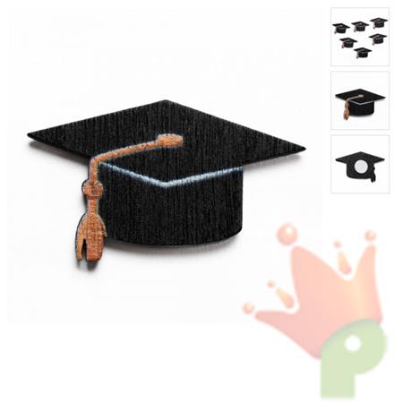 TOCCO LAUREA IN LEGNO CON ADESIVO 12 PZ