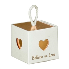 SCATOLINA BIANCA INTERNO ORO 50X50X50 MM BELIEVE LOVE 10 PZ