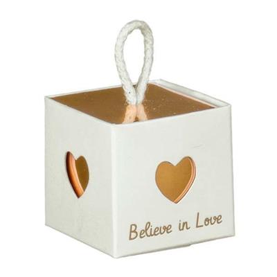 SCATOLINA BIANCA INTERNO ORO 50X50X50 MM BELIEVE LOVE 10 PZ