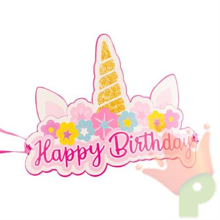CORONCINA HAPPY BIRTHDAY UNICORNO 4 PZ