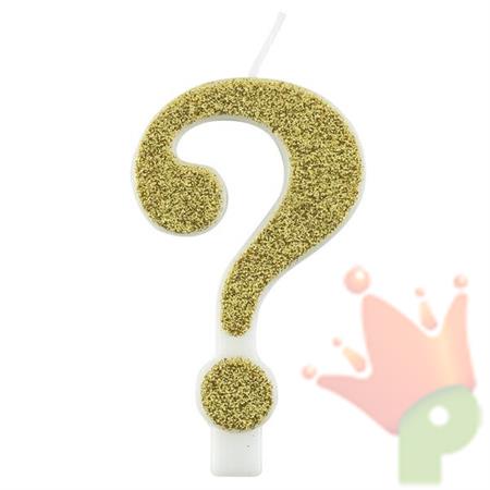 CANDELINA 9,5 CM ORO PUNTO INTERROGATIVO