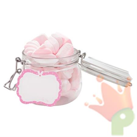 CANDY TAG 8X6 CM ROSA 6 PZ