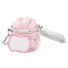 CANDY TAG 8X6 CM ROSA 6 PZ