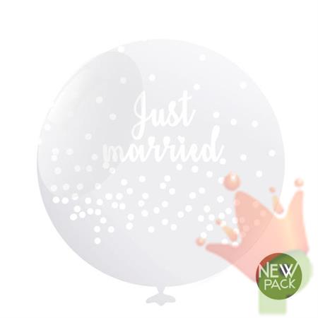 PALLONCINI 50 CM JUST MARRIED TRASPARENTE 6 PZ