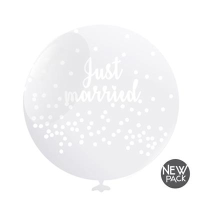 PALLONCINI 50 CM JUST MARRIED TRASPARENTE 6 PZ