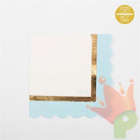 TOVAGLIOLI 33X33 BABY CHIC AZZURRO CON SMERLO 16 PZ