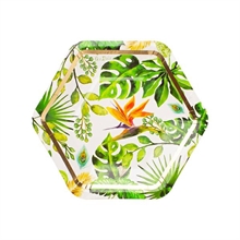 PIATTI ESAGONALI 18 CM GOLDEN JUNGLE 8 PZ