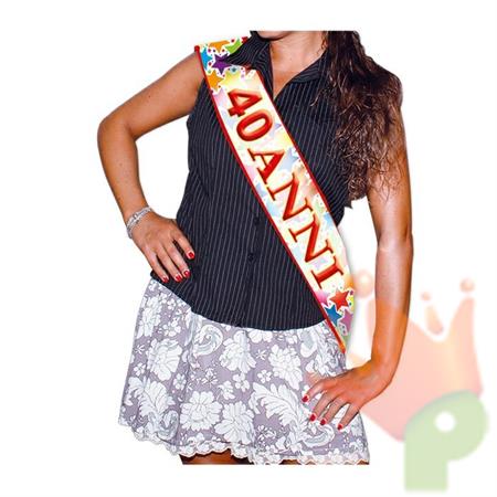 FASCIA PREMIO METALLIZZATA 40 ANNI 168CM