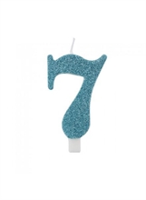 CANDELINA 9 CM NUMERO 7 TIFFANY GLITTER