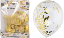 PALLONCINI 30 CM CON CORIANDOLI ORO 10 PZ