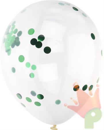 PALLONCINI 30 CM CON CORIANDOLI VERDI 10 PZ