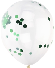 PALLONCINI 30 CM CON CORIANDOLI VERDI 10 PZ