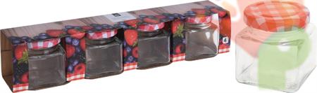 BARATTOLI IN VETRO CON TAPPO 75 ML 4 PZ
