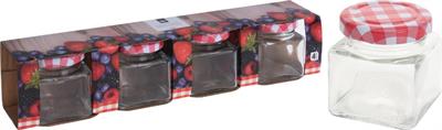 BARATTOLI IN VETRO CON TAPPO 75 ML 4 PZ