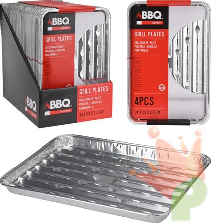 VASSOI GRILL IN ALLUMINIO 34X23 CM 4 PZ