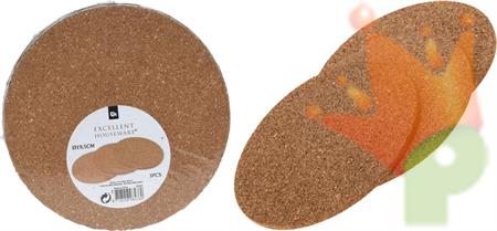 SOTTOPENTOLA IN SUGHERO 19,5 CM 3 PZ