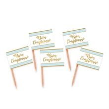 PICKS BANDIERINE BUON COMPLEANNO CHIC CELESTE 4,5X6 CM 25 PZ