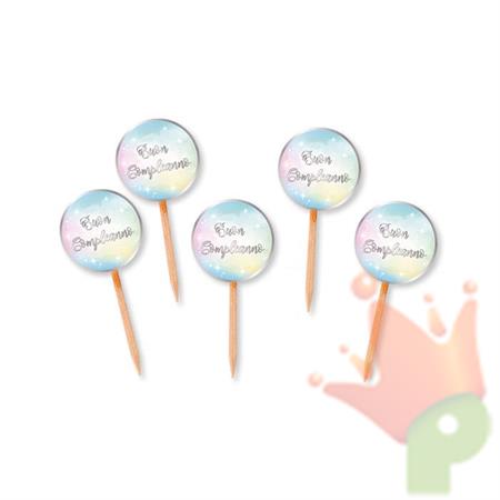 PICKS TONDI BUON COPMPLEANNO SOFT RAINBOW 2X7 CM 25 PZ