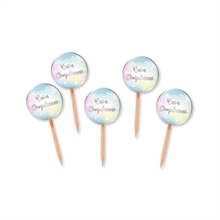 PICKS TONDI BUON COPMPLEANNO SOFT RAINBOW 2X7 CM 25 PZ