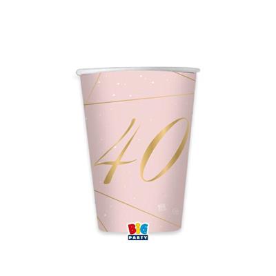 BICCHIERI 200 CC 40 ANNI ROSE 8 PZ
