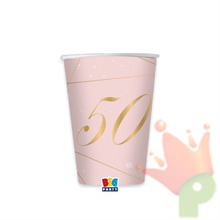 BICCHIERI 200 CC 50 ANNI ROSE 8 PZ