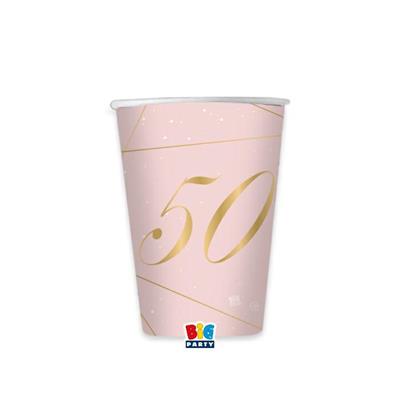 BICCHIERI 200 CC 50 ANNI ROSE 8 PZ
