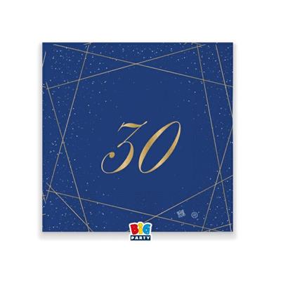 TOVAGLIOLI 25X25 CM 30 ANNI BLUE GOLD 20 PZ