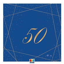 TOVAGLIOLI 33X33 CM 50 ANNI BLUE GOLD 20 PZ